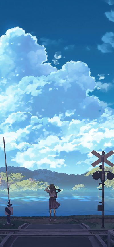 Fond d'écran iPhone Anime Girl Train Station