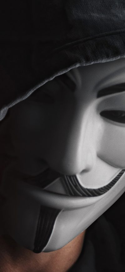 Fond d'écran iPhone Anonymus Guy White Mask Hoodie 4k