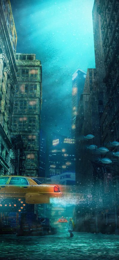 Fond d'écran iPhone Underwater City 4k