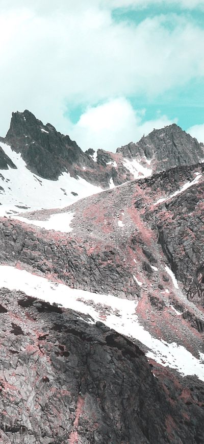 Fond d'écran iPhone Red Flower Field Autumn In Mountains 4k