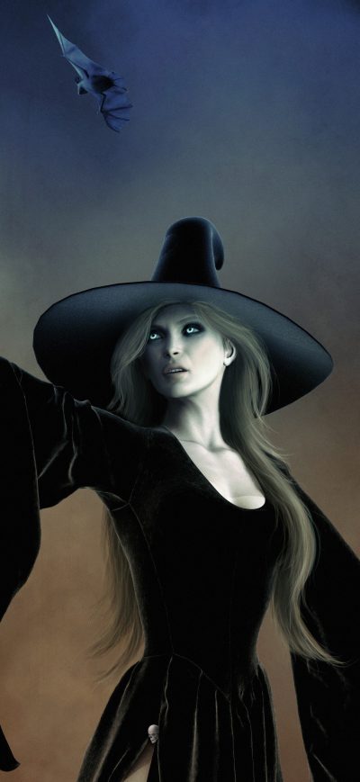 Fond d'écran iPhone Witch With Hat Black Dress Fantasy Art