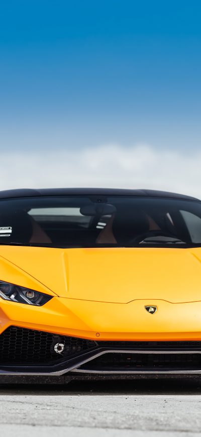 Fond d'écran iPhone Yellow Lamborghini Huracan Front 4k