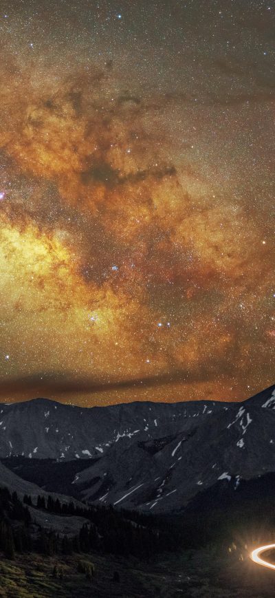 Fond d'écran iPhone Mountains Long Exposure Milky Way 8k