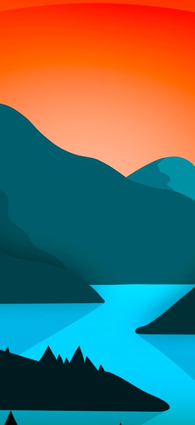 Fond d'écran iPhone Simple Minimal Mountains Landscape 4k