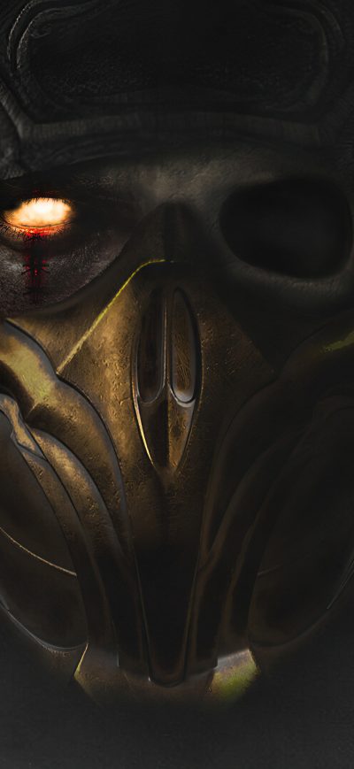 Fond d'écran iPhone Mortal Kombat Scorpion Darkness 4k