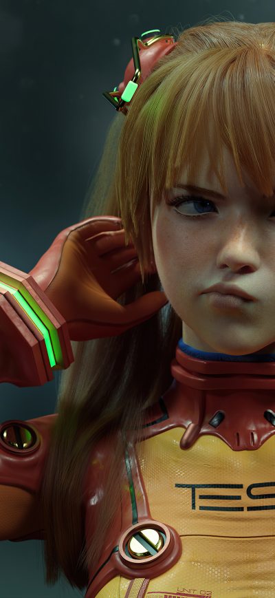 Fond d'écran iPhone Neon Genesis Evangelion Asuka Langley Character 3d Art