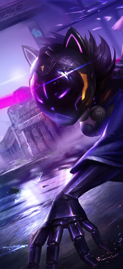 Fond d'écran iPhone Scifi Ninja Cat Girl 4k