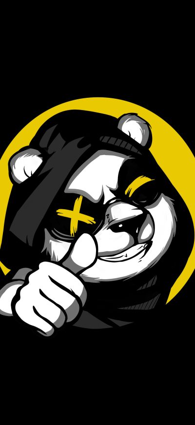 Fond d'écran iPhone Cool Panda Thumb Up Minimal 4k
