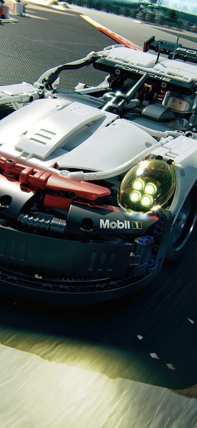 Fond d'écran iPhone Porsche 911 RSR Lego 4k