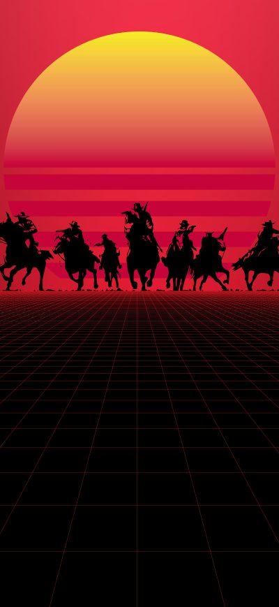 Fond d'écran iPhone Red Dead Redemption Minimal 8k