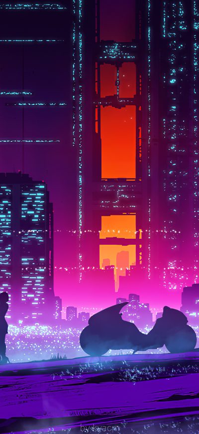 Fond d'écran iPhone Romantic Date Scifi Retrowave 4k