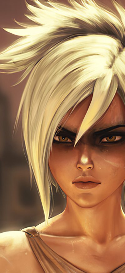 Fond d'écran iPhone Riven Lol Art 4k
