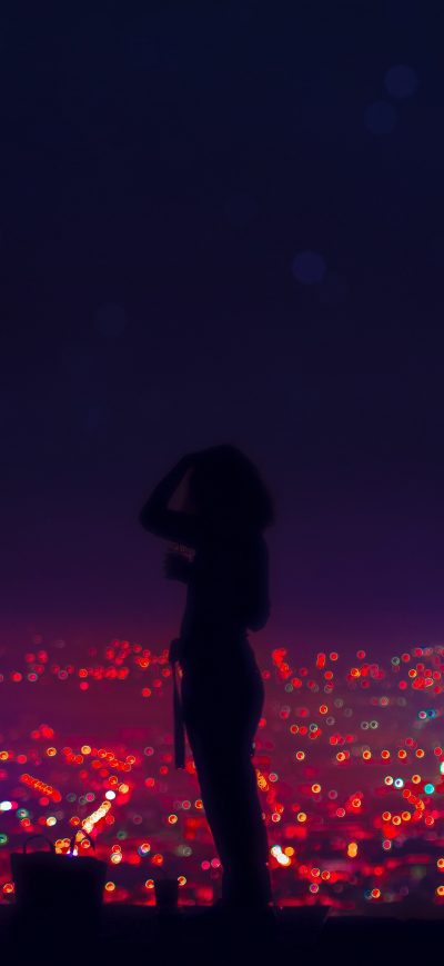 Fond d'écran iPhone Woman Standing Silhouette