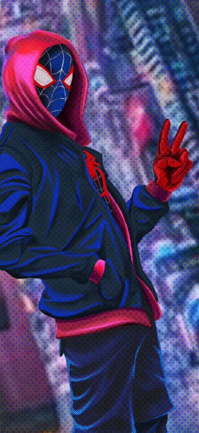 Fond d'écran iPhone Spider Verse Up 4k
