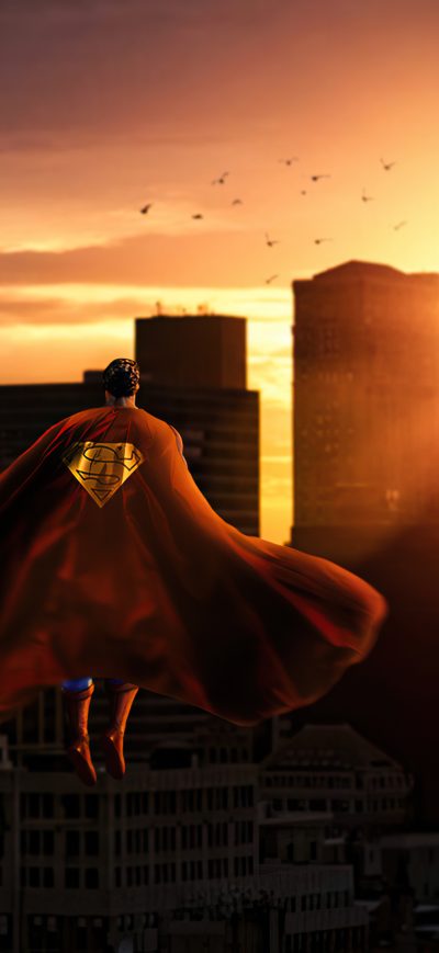 Fond d'écran iPhone Superman Over Metropolis