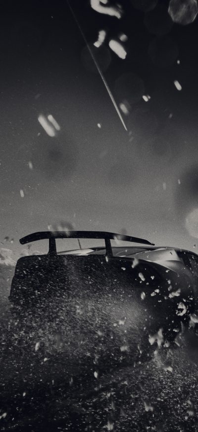 Fond d'écran iPhone Lamborghini Huracan Performante Rear Monochrome