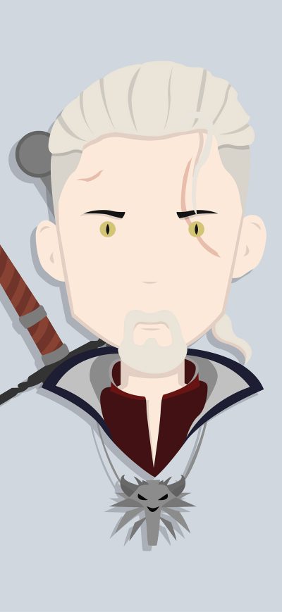 Fond d'écran iPhone Geralt Of Rivia Witcher Minimalism 4k