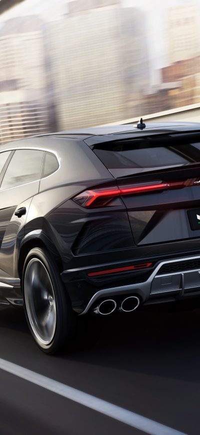 Fond d'écran iPhone Black Lamborghini Urus Rear Side 2018