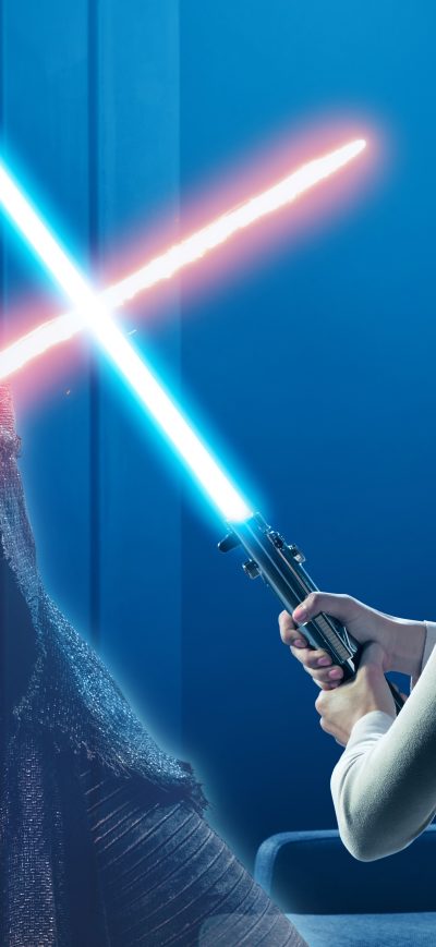 Fond d'écran iPhone Kylo Ren And Rey In Star Wars The Last Jedi VR Experience