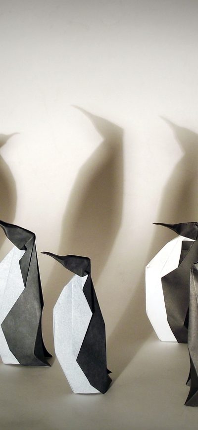 Fond d'écran Penguins Origami sur iPhone