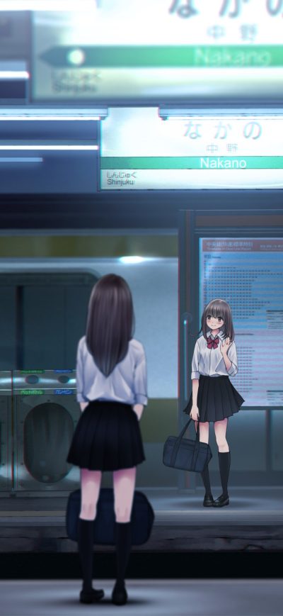 Fond d'écran iPhone Anime Girl At Train Station
