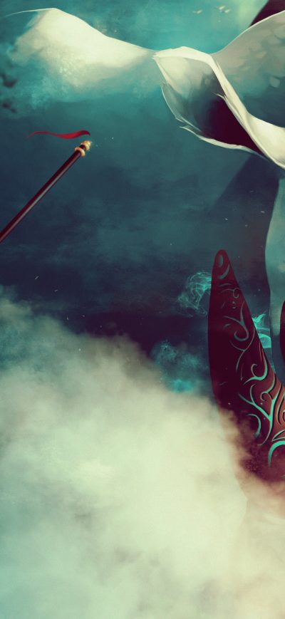 Fond d'écran iPhone Girl Rhino Spirit Woman Warrior Artwork