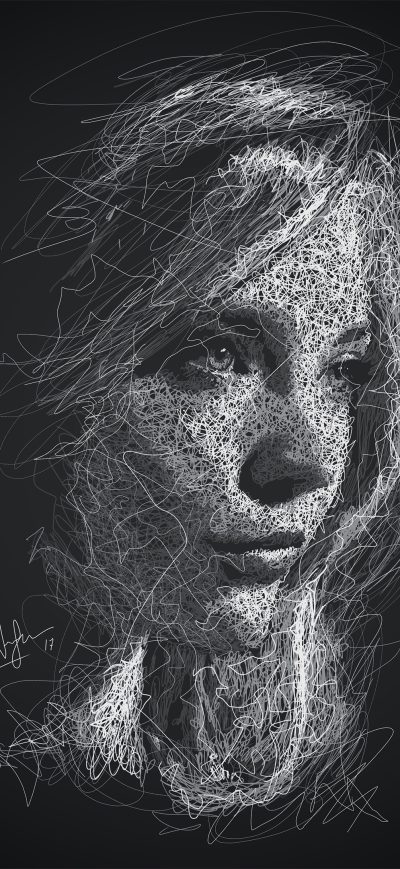 Fond d'écran iPhone Natalie Dormer Scribble Artwork 4k