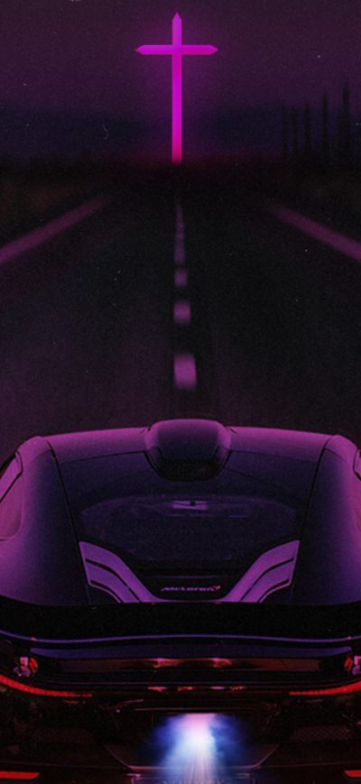 Fond d'écran iPhone McLaren 80s Neon Artwork