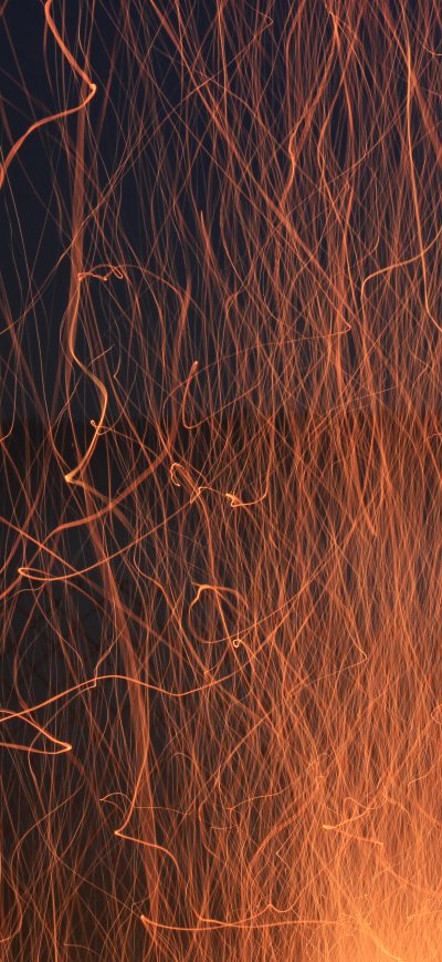 Fond d'écran iPhone Fire Flame Sparks Glow Smoke 5k