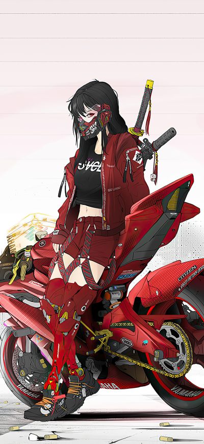 Fond d'écran iPhone Cyber Punk Asian Girl 4k