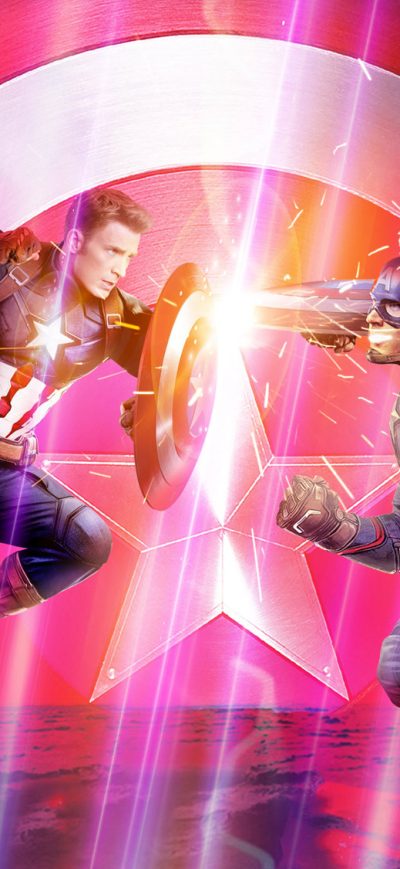 Fond d'écran iPhone Avengers Endgame Captain Vs Captain
