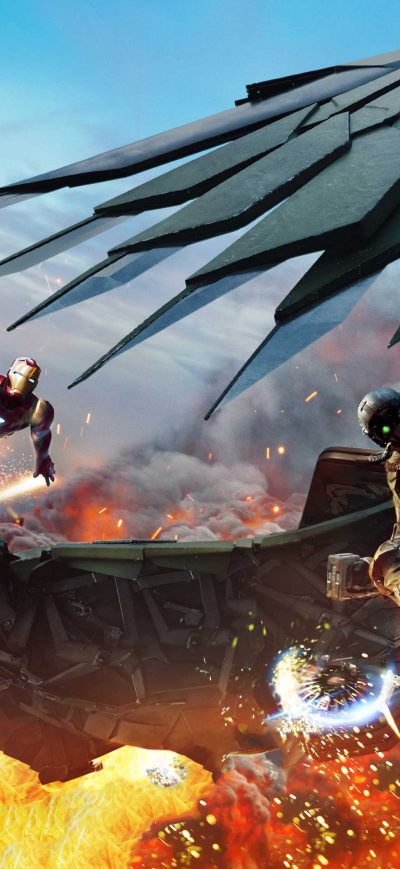 Fond d'écran iPhone Vulture And Iron Man Spiderman Homecoming Chinese