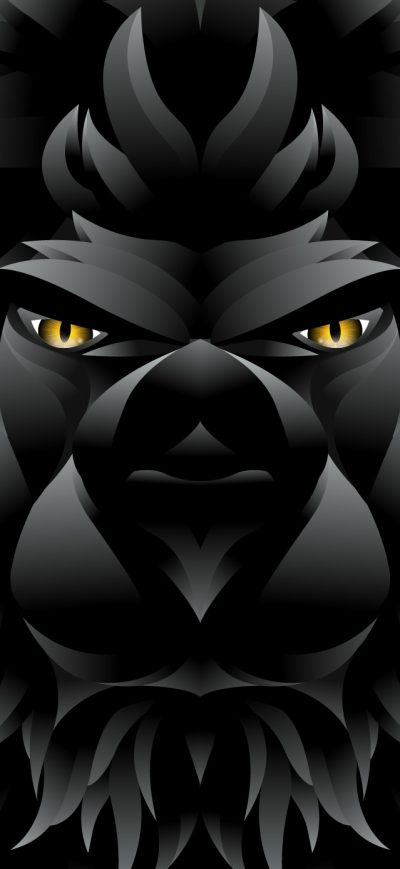Fond d'écran iPhone Dark Black Lion Illustration