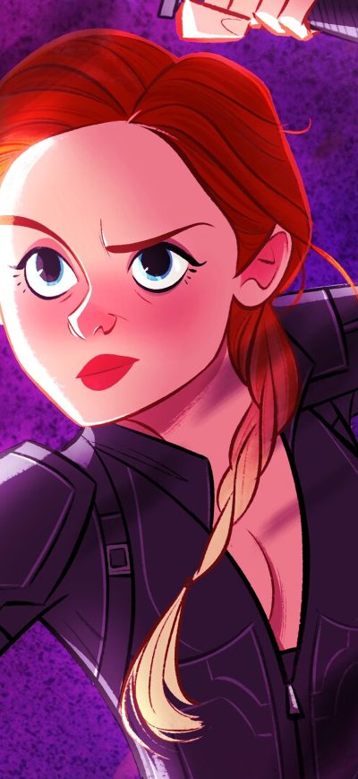 Fond d'écran iPhone Black Widow Avengers Endgame Cartoon Art 4k