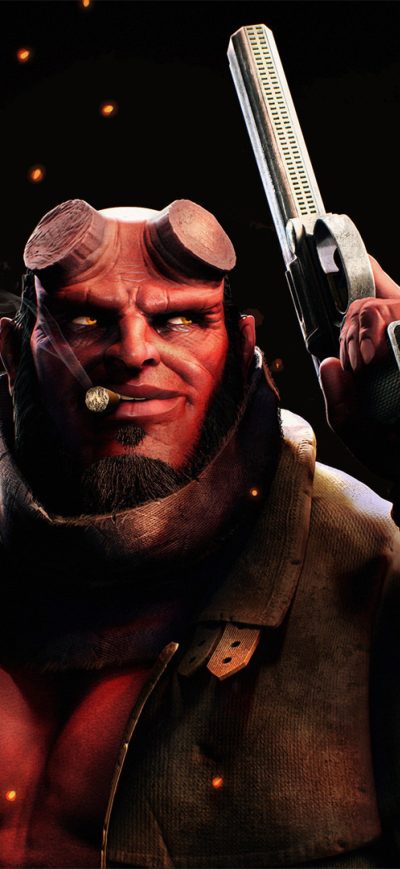 Fond d'écran iPhone Hellboy Smoking Cigarette With Gun