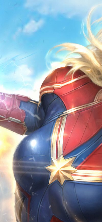 Fond d'écran iPhone Captain Marvel Newarts