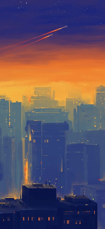 Fond d'écran iPhone Cityscape Illustration 4k