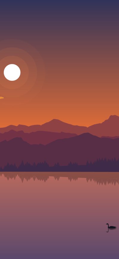 Fond d'écran iPhone Minimal Lake Sunset