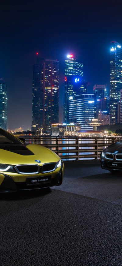 Fond d'écran iPhone BMW I8 Frozen Yellow Edition
