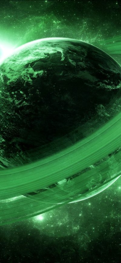 Fond d'écran iPhone Galaxy Rings Planet 4k