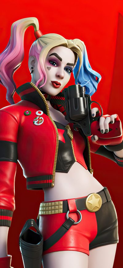 Fond d'écran iPhone Fortnite Dc Harley Quinn Outfit 4k