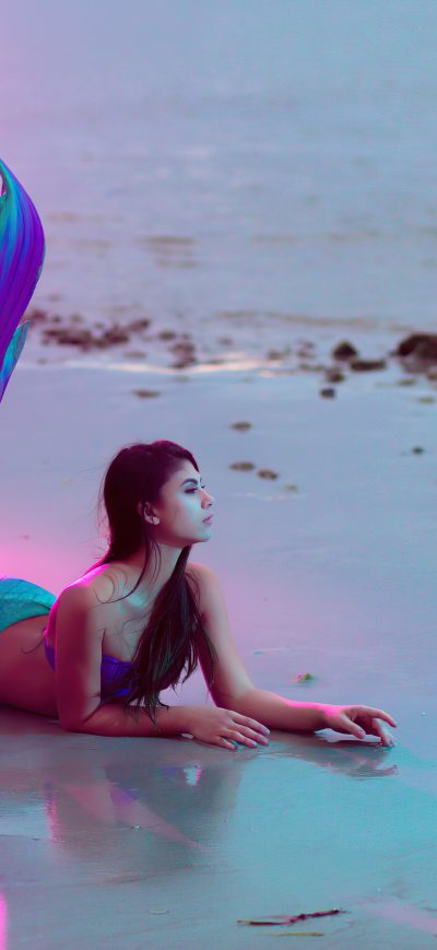 Fond d'écran iPhone Girl With Mermaid Dress 4k