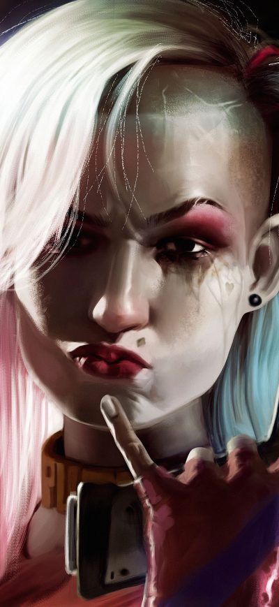 Fond d'écran Harley Quinn Jailbreak 4k sur iPhone