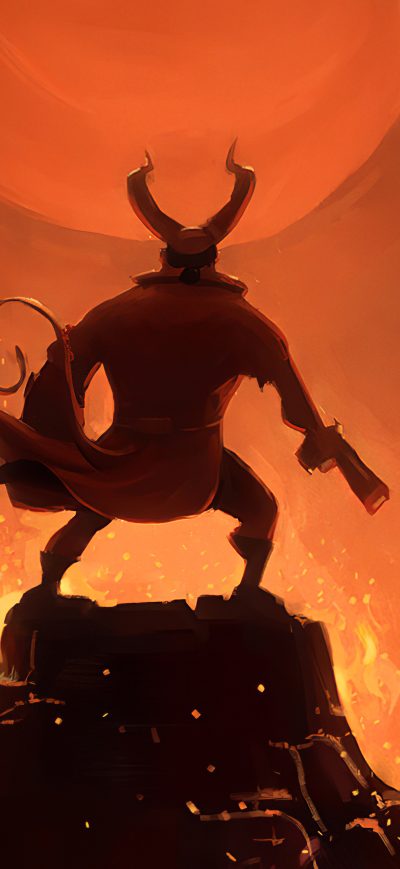 Fond d'écran iPhone Hellboy Fanart 4k