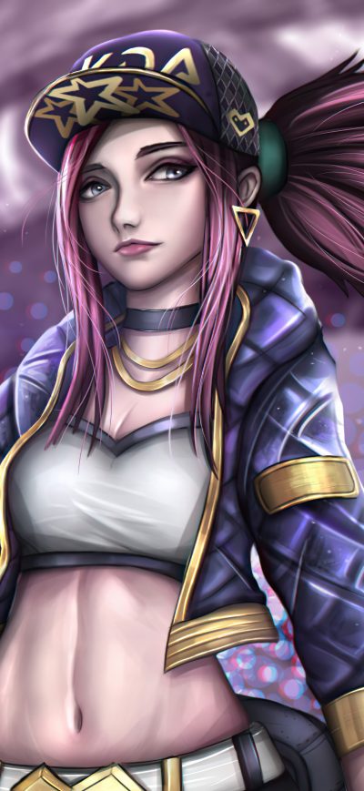 Fond d'écran iPhone Kda Akali Fanart 5k
