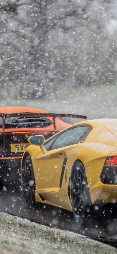 Fond d'écran iPhone Lambos In The Snow