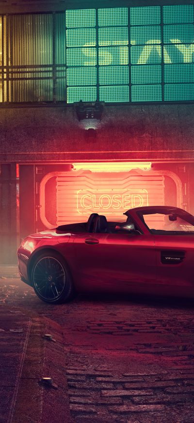 Fond d'écran iPhone Red Mercedes AMG GT Roadster 5k