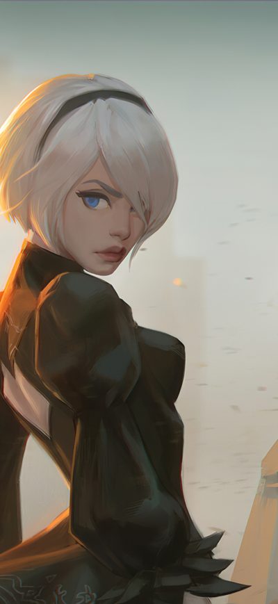 Fond d'écran Fan Art Of 2B From Nier sur iPhone