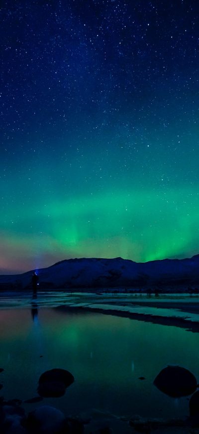 Fond d'écran iPhone Rainbow Night Northern Lights