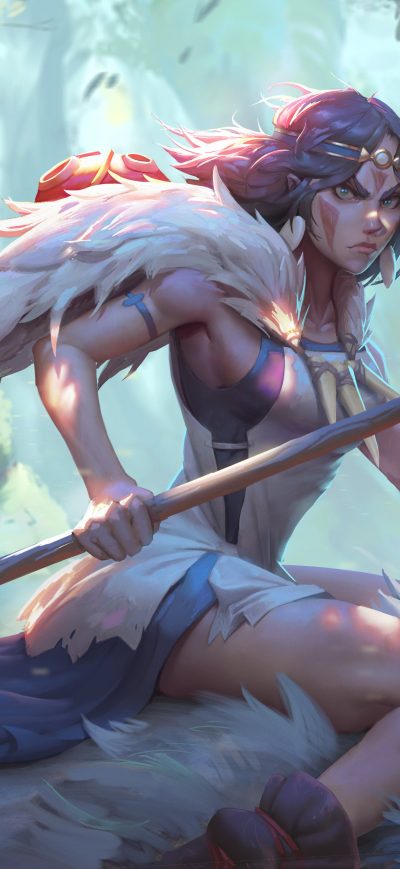 Fond d'écran iPhone Princess Mononoke Warrior Art 4k